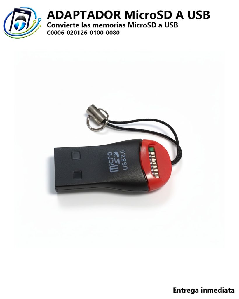 Adaptador/Lector de Tarjetas MicroSD a USB