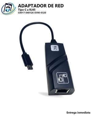 Adaptador de Red USB Tipo C a Ethernet Gigabit (RJ45)