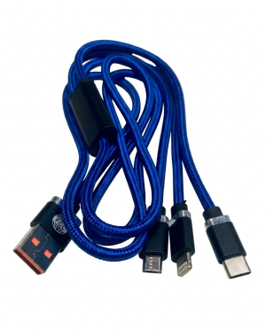 Cable de Carga Multifuncional 3 en 1 | Carga Rápida | Micro | Tipo C | iPhone (Lightning)