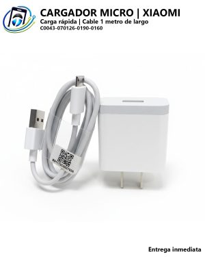 Kit de Cargador de Pared 2 en 1 | Xiaomi M-08ES | Micro USB | Carga Rápida