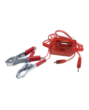 Cargador USB con Pinzas de Batería | Pinzas Cocodrilo para Cargar desde la Batería