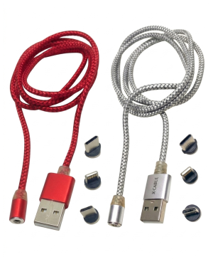 Cable Magnético 3 en 1 | Carga Rápida | Micro (V8) - Tipo C - iPhone (Lightning)