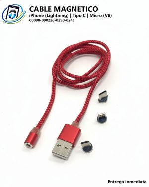 Cable Magnético 3 en 1 | Carga Rápida | Micro (V8) - Tipo C - iPhone (Lightning)