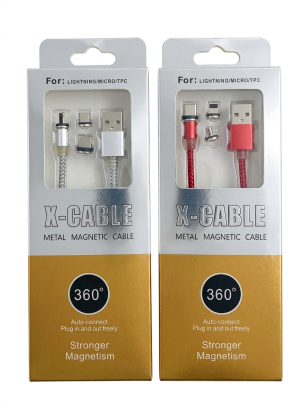 Cable Magnético 3 en 1 | Carga Rápida | Micro (V8) - Tipo C - iPhone (Lightning)