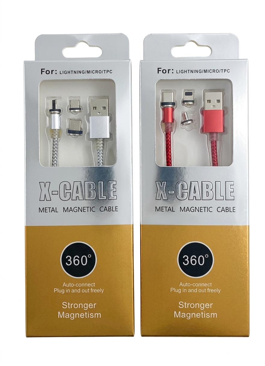 Cable Magnético 3 en 1 | Carga Rápida | Micro (V8) - Tipo C - iPhone (Lightning)