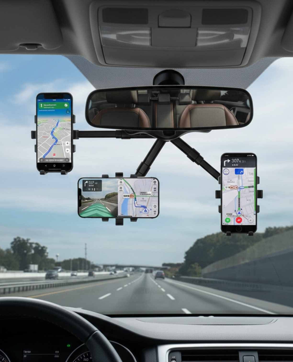 Soporte para Celular | Se coloca en el Retrovisor del automóvil | Gira 360 grados - Imagen 3