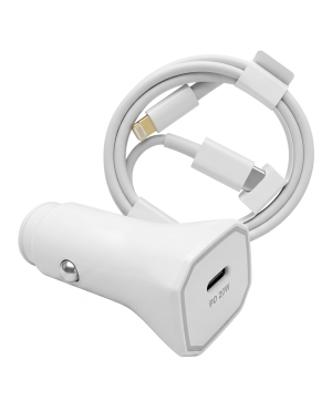 Kit de Carga Rápida para Carro | 20 Watts | iPhone/Lightning | USB-C
