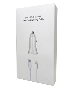 Cargador Carga Rápida para Carro | 20 Watts | iPhone/Lightning | USB-C