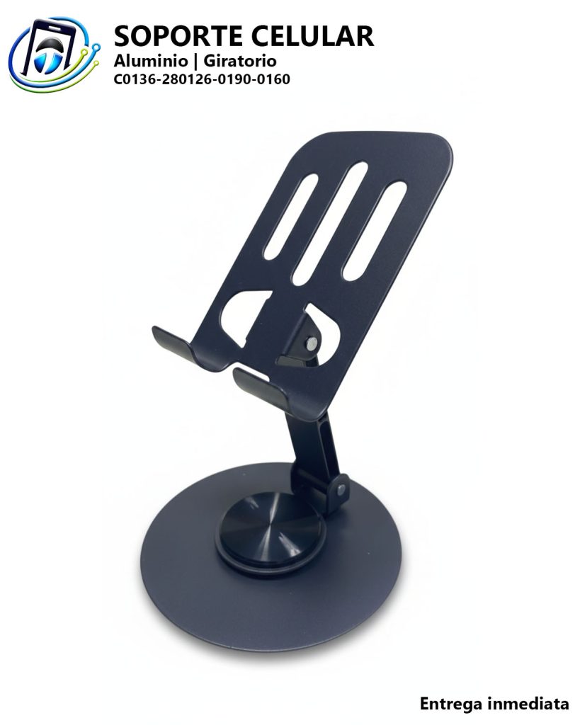 Soporte Giratorio de Aluminio para Celular