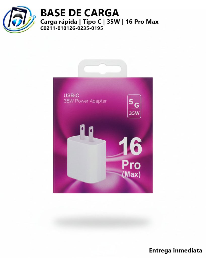 Base de Carga Rápida | Tipo C | 35 Watts | iPhone 16 Pro Max - Imagen 2