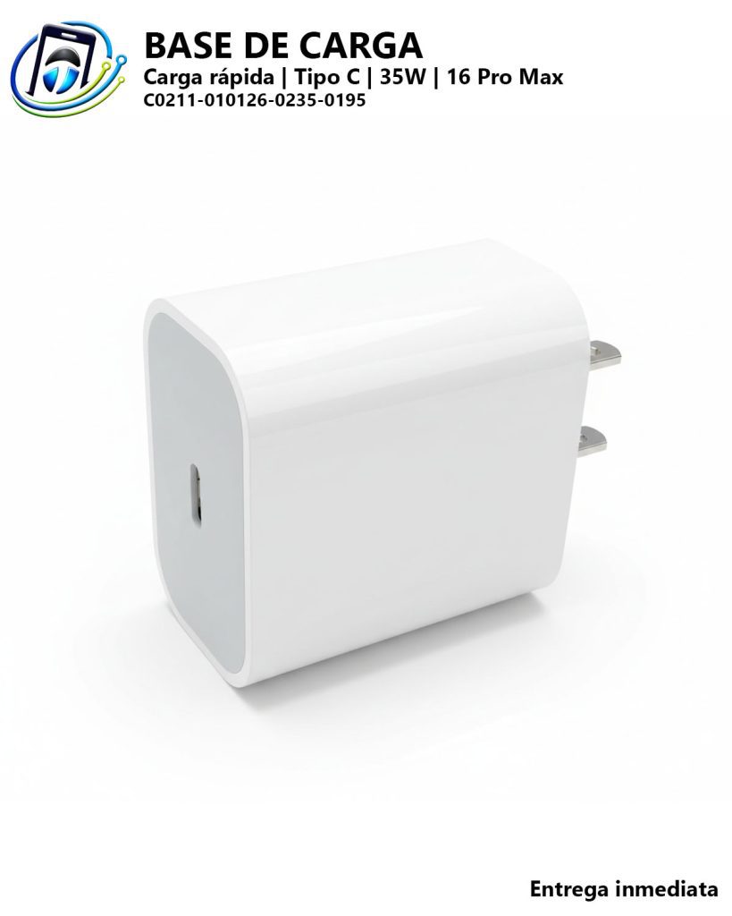 Base de Carga Rápida | Tipo C | 35 Watts | iPhone 16 Pro Max