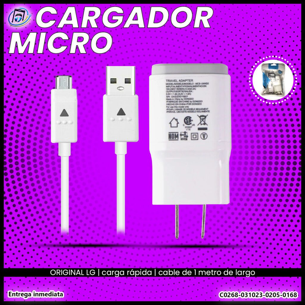 Cargador LG de Carga Rápida Micro o V8