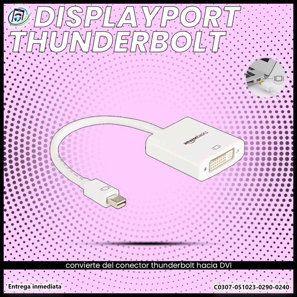 Mini DisplayPort (Thunderbolt) hacia Adaptador DVI AmazonBasics (Usado)