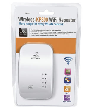 Repetidor o Extensor Inalámbrico de WiFi hasta 300Mbps