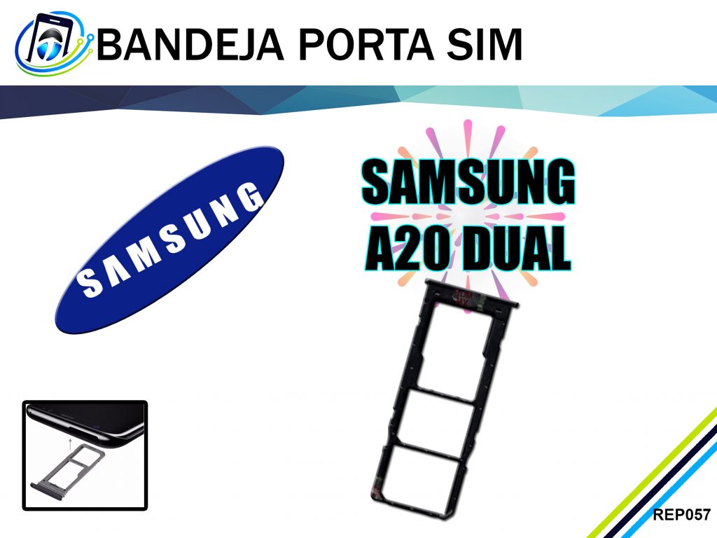 Bandeja Porta Sim Samsung A20 Dual