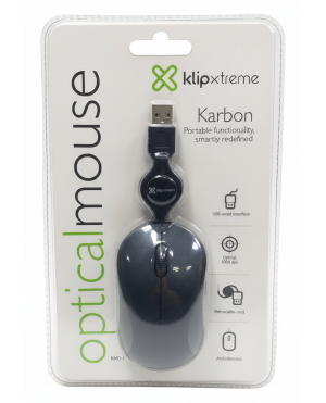 Mouse con Cable USB Retractil "KlipXtreme"
