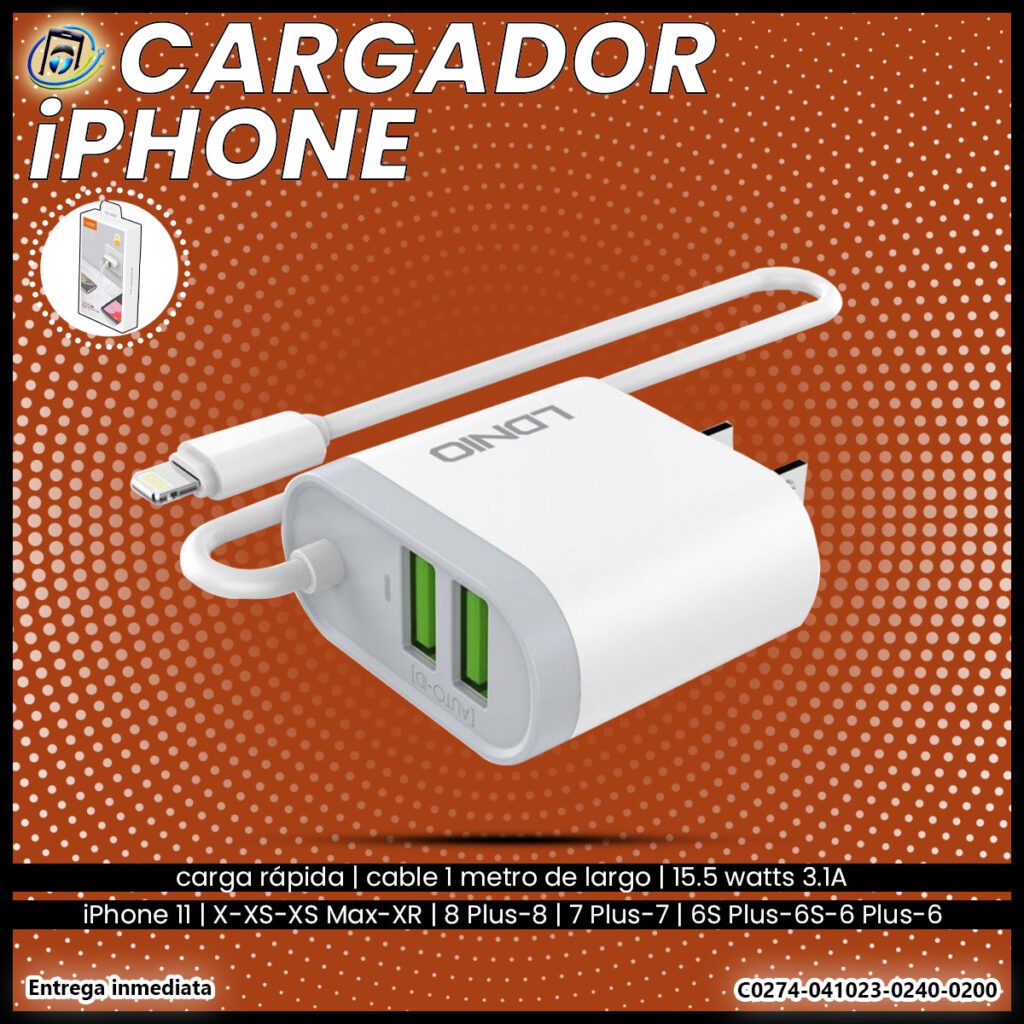 Cargador LDNIO Carga Rápida iPhone/Lightning