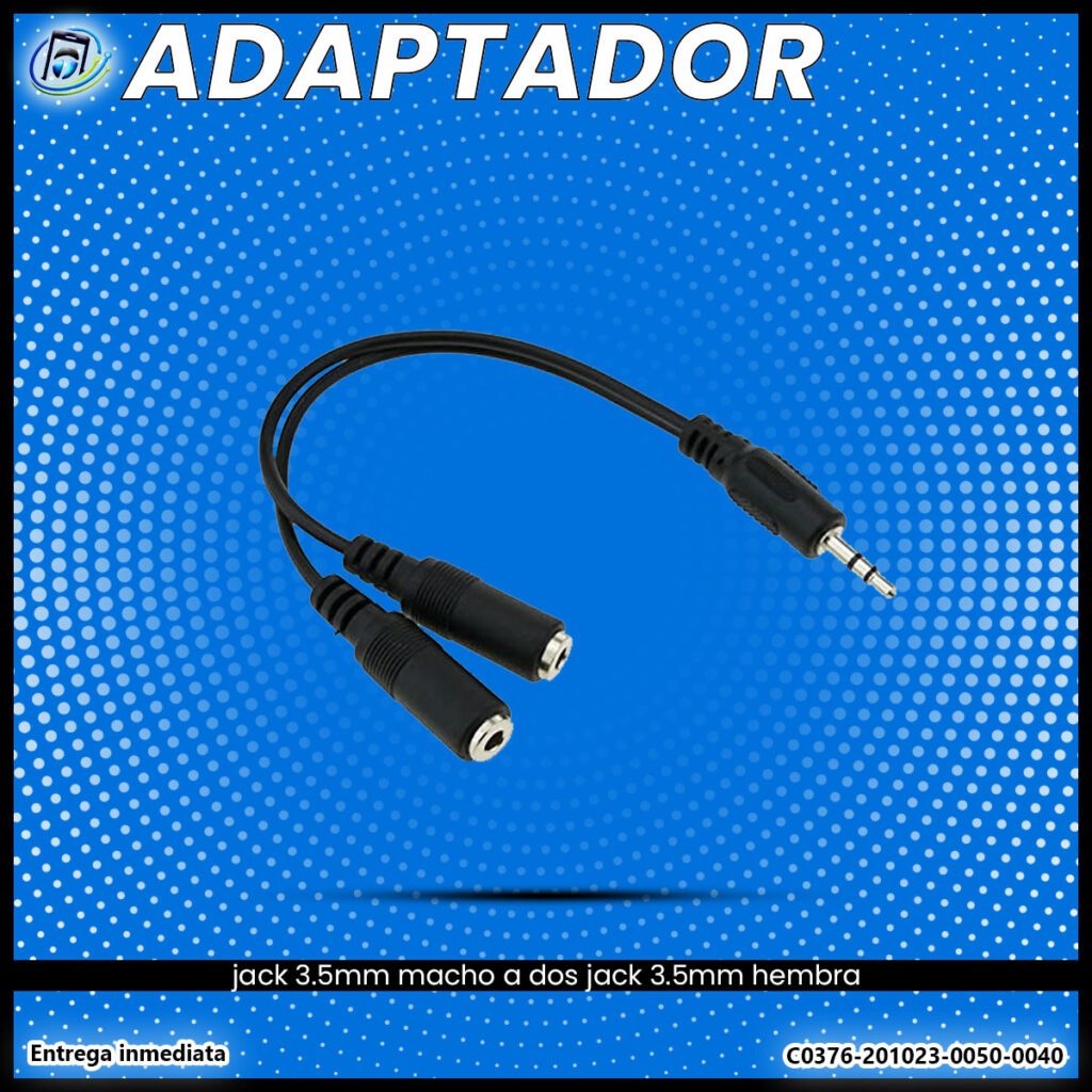 Cable Adaptador Jack 3.5mm macho a 2 Jack 3.5mm hembra