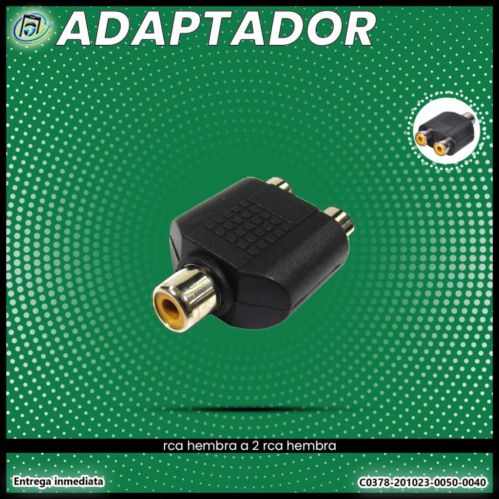 Adaptador RCA hembra a Doble RCA hembra
