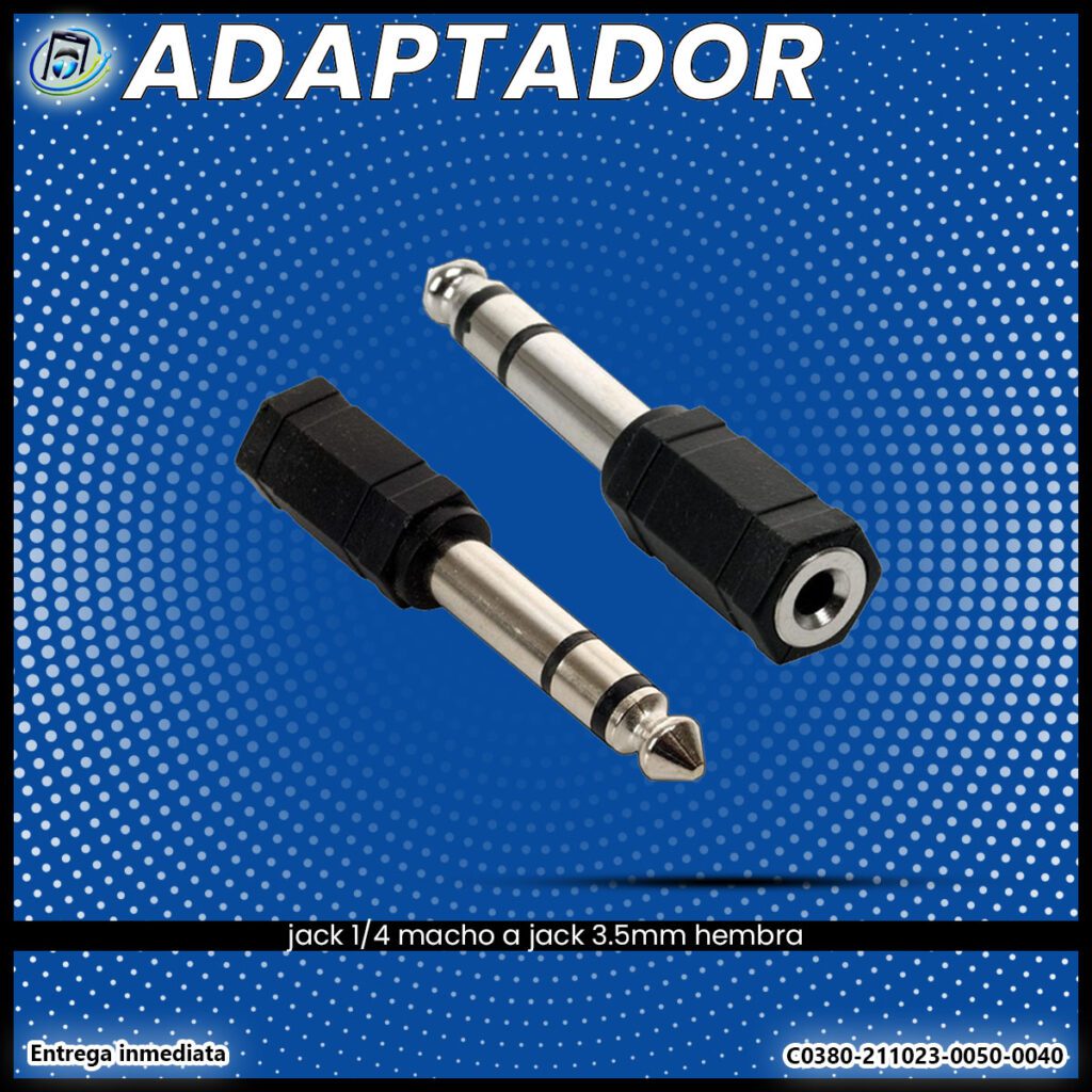 Adaptador Jack 1/4 macho a Jack 3.5mm hembra