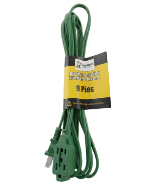 Extensión eléctrica para interiores verde de 9 pies "Vikingo"