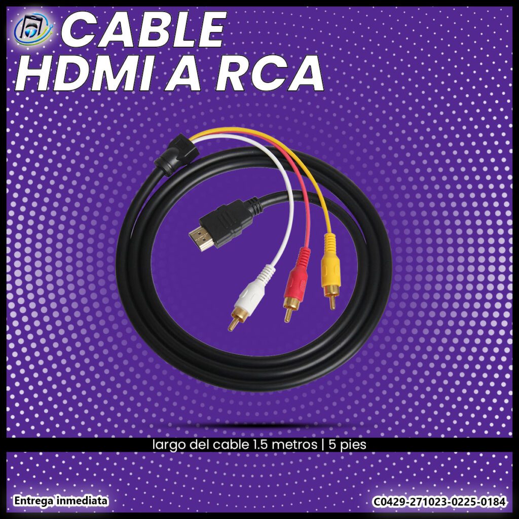Cable HDMI Macho a 3 RCA (Audio y Video) Multiservicios ARETEC