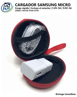 Kit de Cargador Samsung con Cable Micro USB con Estuche