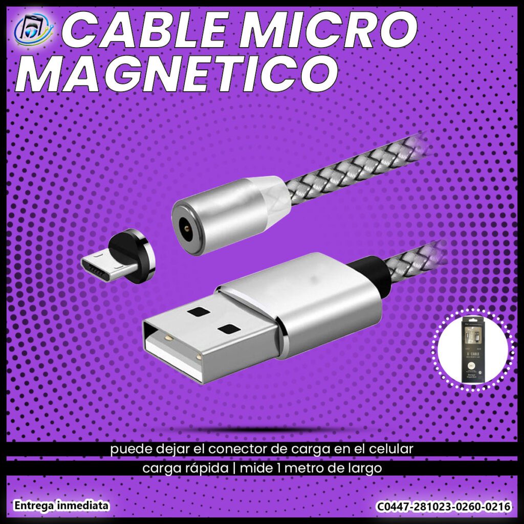 Cable Magnético Carga Rápida Micro o V8