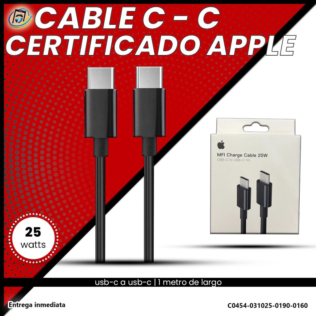Cable iPhone (Lightning) USB-C a USB-C | Certificado MFI de Apple