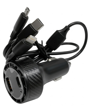 Cargador para Carro con Múltiples Cables Integrados