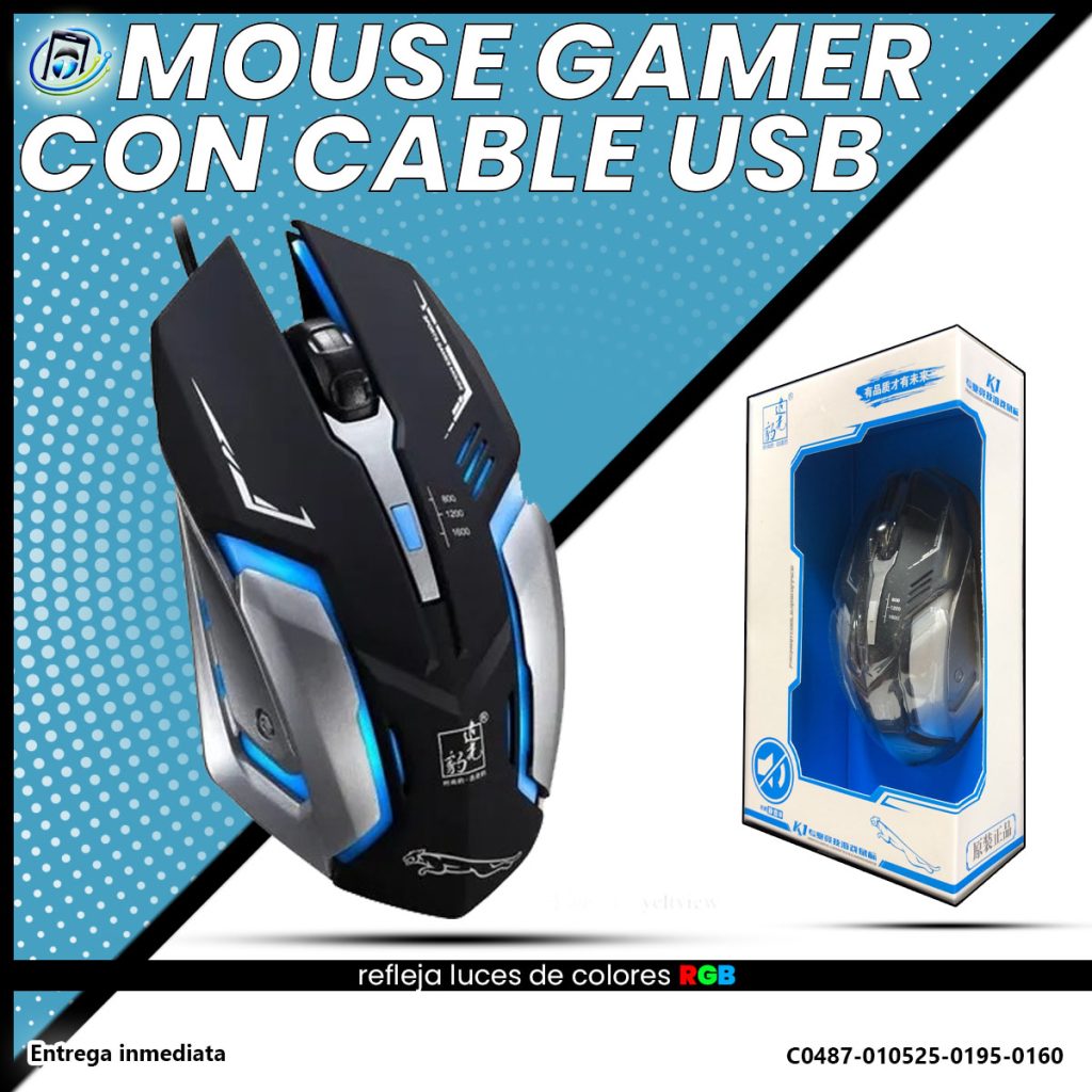 Mouse Gamer K1 con Cable USB