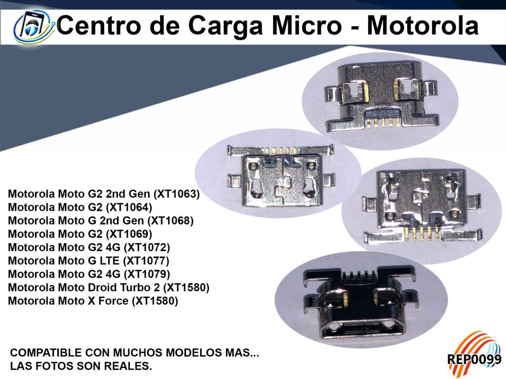 Centro de Carga Micro - Modelos Celulares Motorola Moto