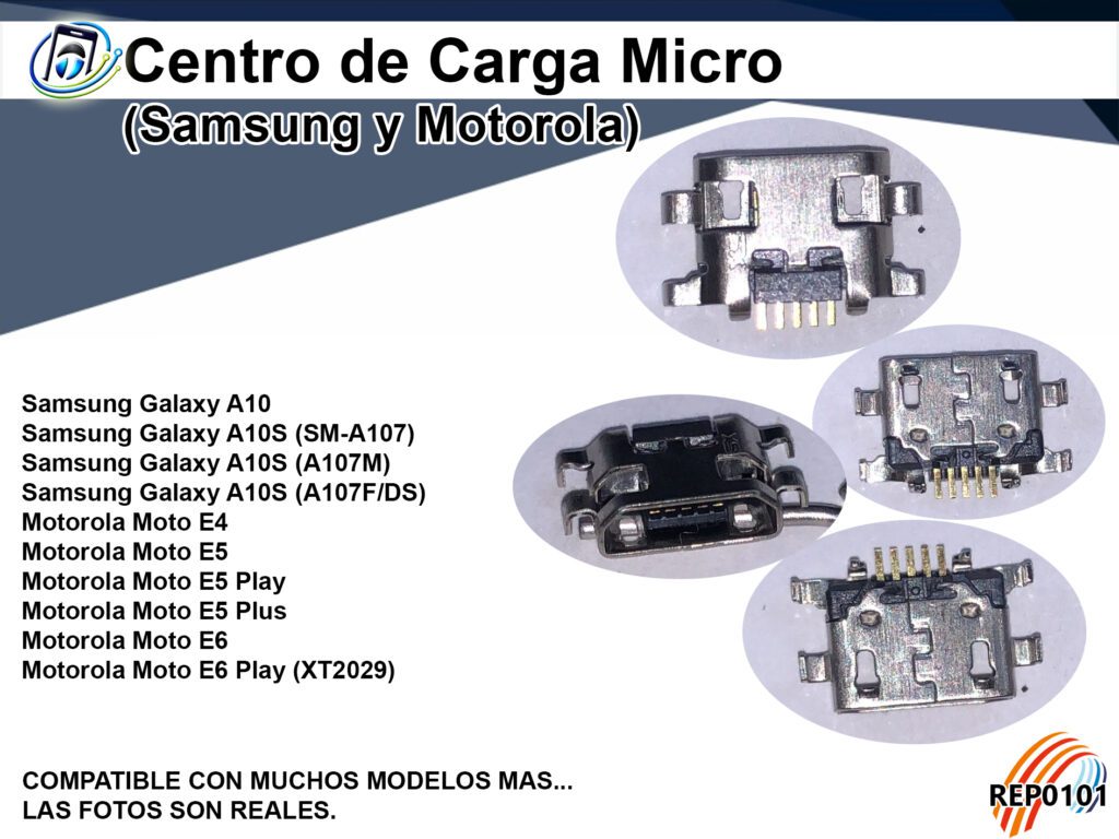 Centro de Carga Micro - Modelos Celulares Samsung y Motorola Moto