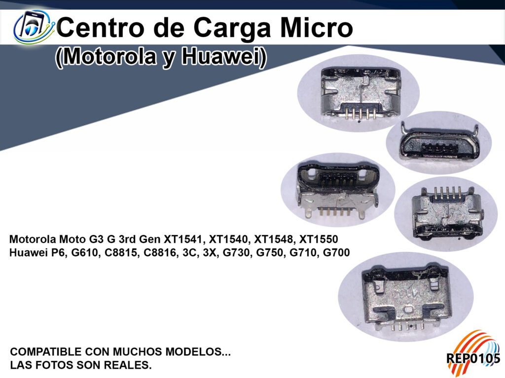 Centro de Carga Micro - Modelos Motorola Moto y Huawei