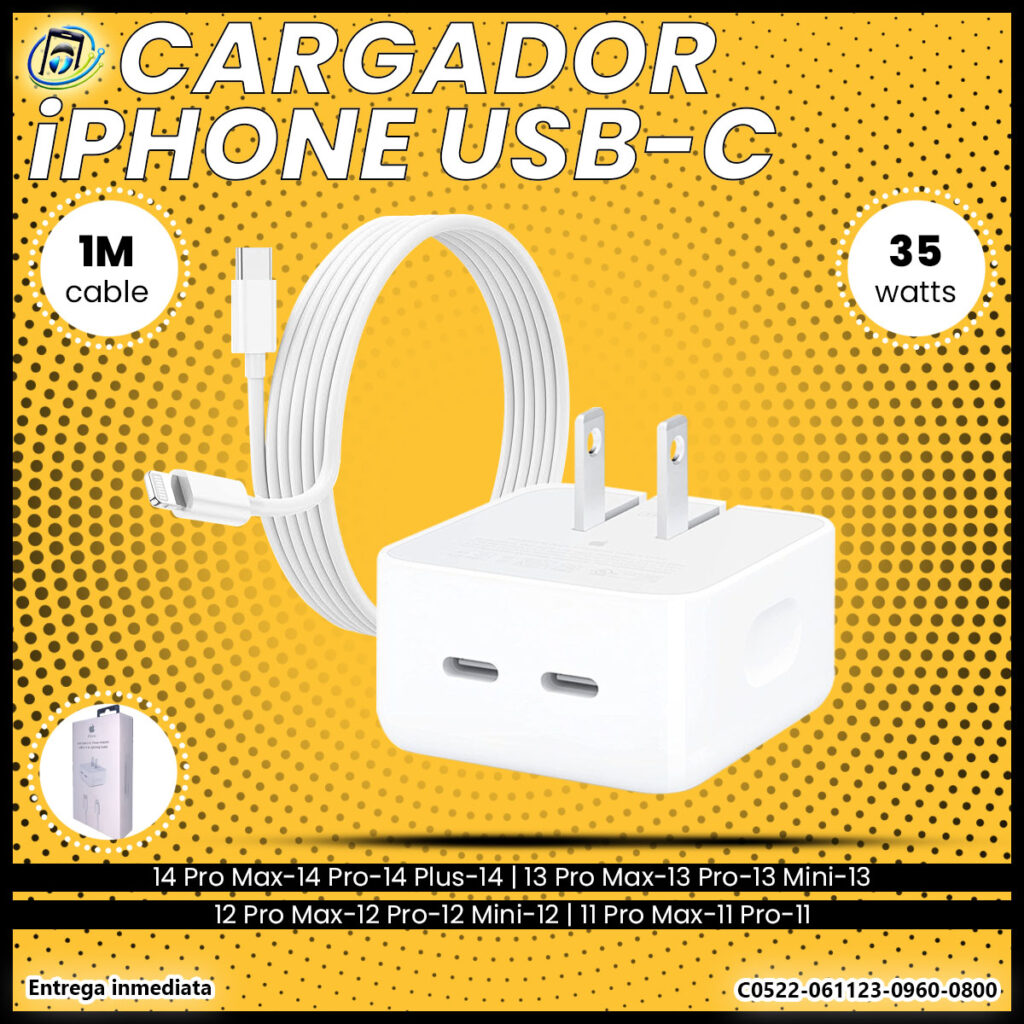 Cargador iPhone USB-C+C - Multiservicios ARETEC