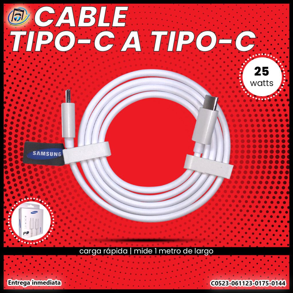 Cable Tipo-C a Tipo-C 25W