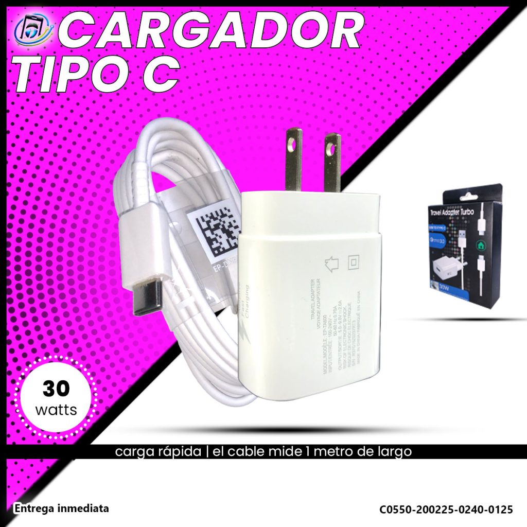 Cargador Carga Rápida | Tipo-C 30W Turbo