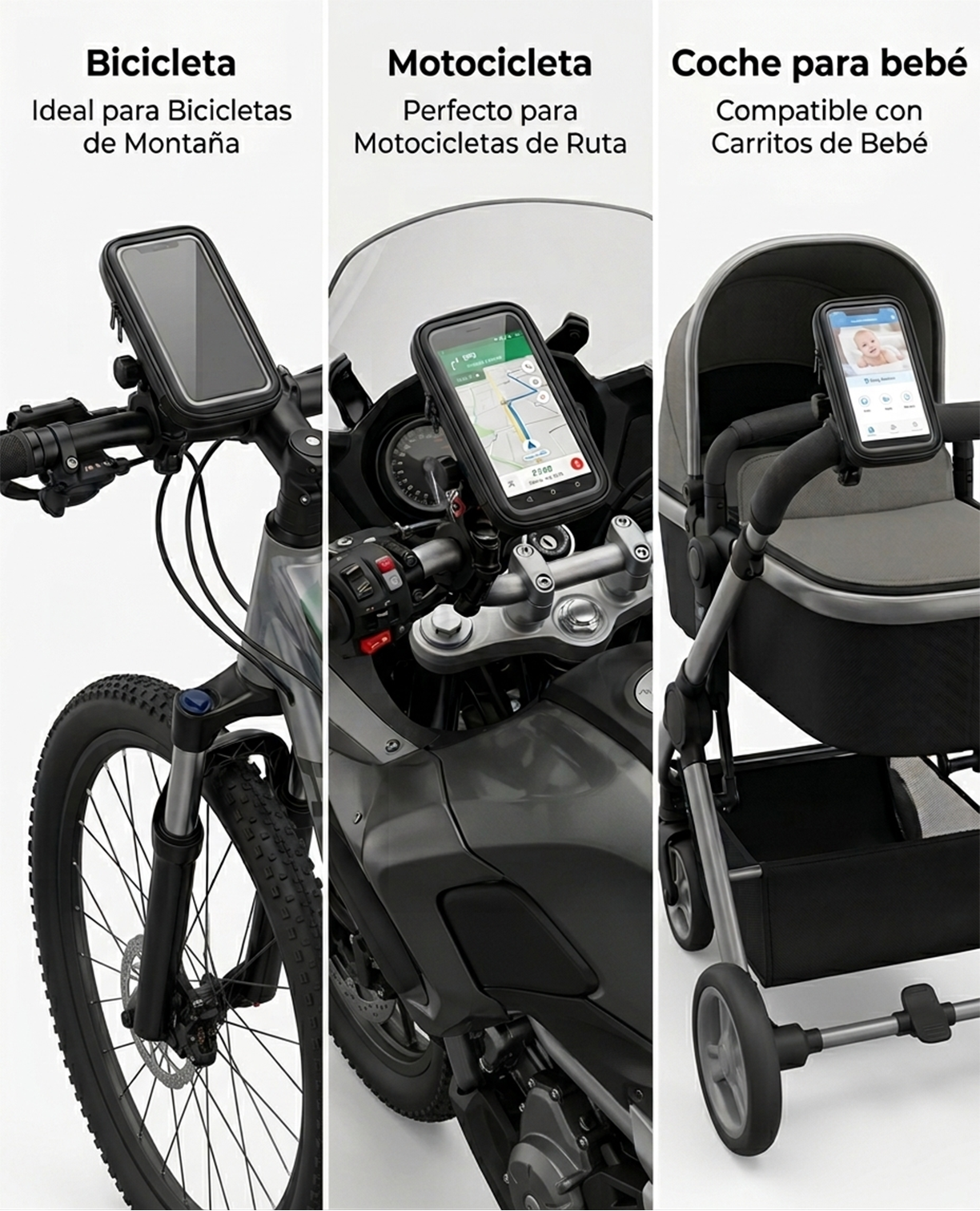 Soporte de Celular Estuche Impermeable | Tubo Bici y Moto - Imagen 3