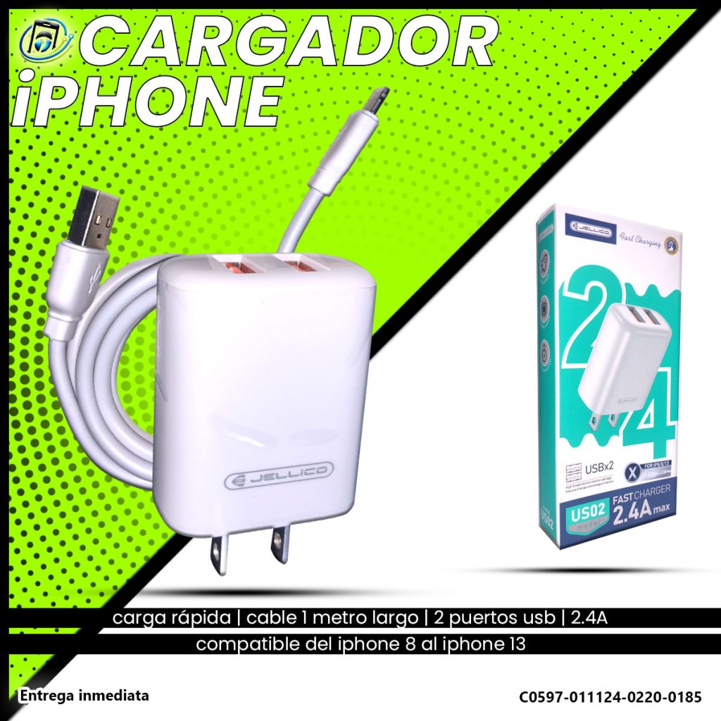 Cargador iPhone | 2 Puertos USB | 2.4A