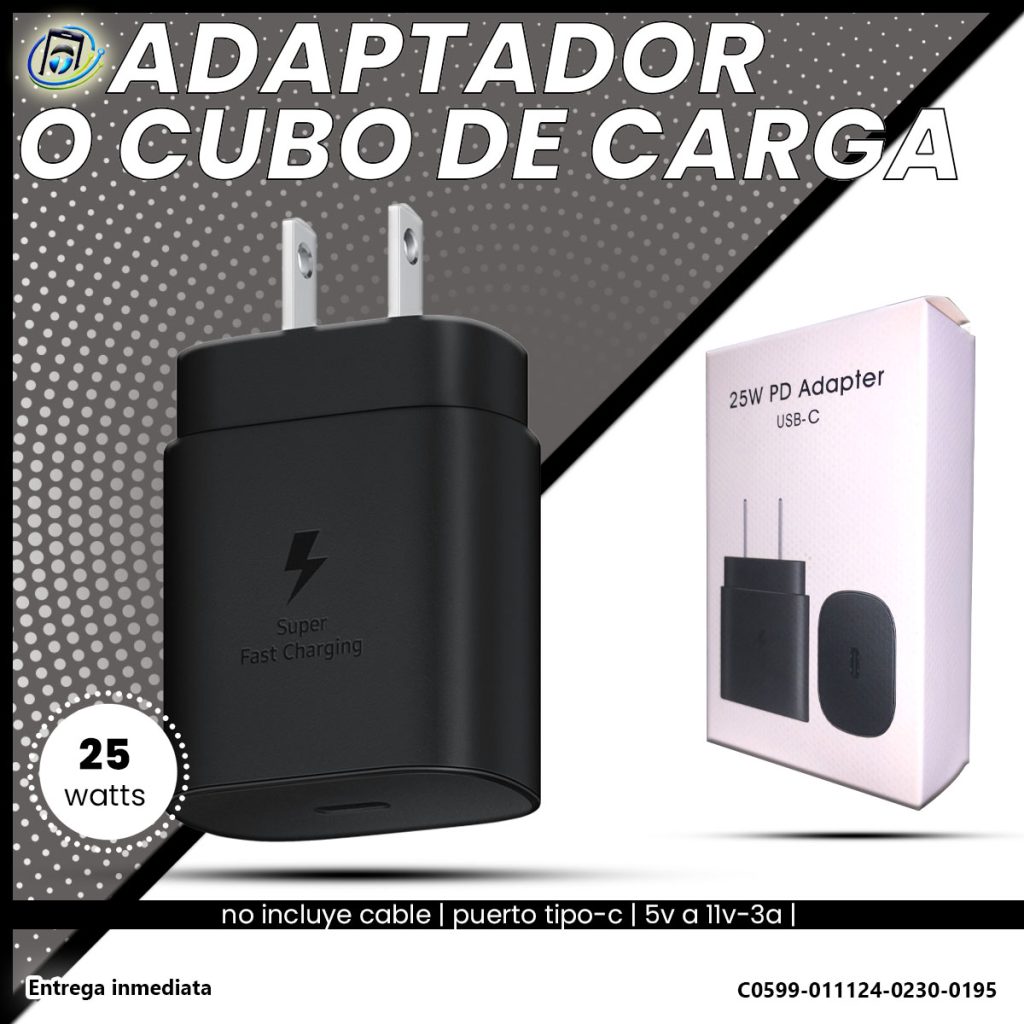 Cubo o Adaptador de Pared | 25 Watts | USB-C