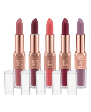 Labial Mate 2 en 1 | Barra y Líquido "Miss Royal"