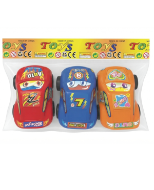 Pack de 3 Autitos de Juguete Racer Car con Fricción