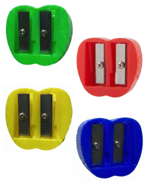 Sacapuntas doble con forma de manzana