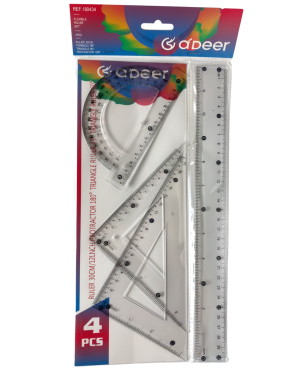 Juego de geometría de 4 piezas