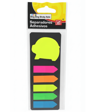 Notas adhesivos con figura de cerdito y flechas
