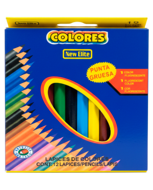 Caja de Lápices de Colores New Elite (12 Piezas / Punta Gruesa)