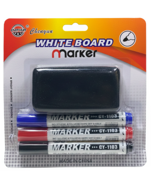 Set de 3 marcadores con borrador