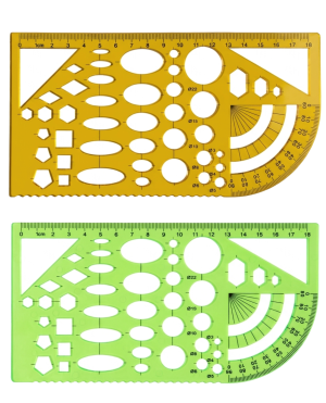 Plantillas de dibujo técnico y geometría multifuncionales